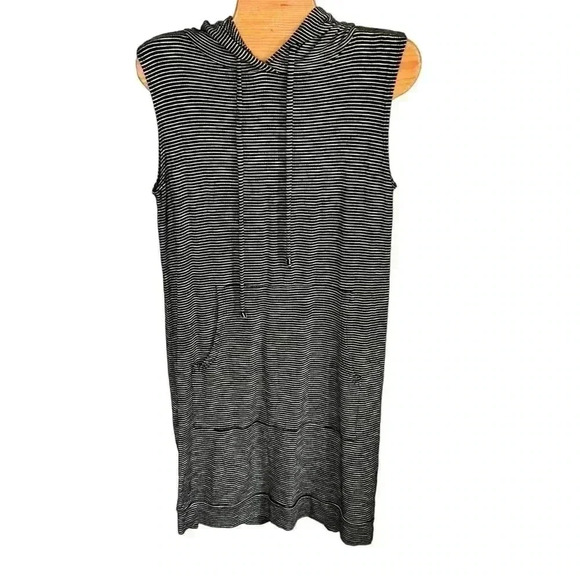 Antistar Hooded Dress Black with white stripes Size S - Picture 2 of 4